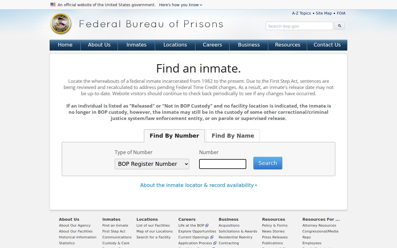 Crane County arrest research federal inmate locator